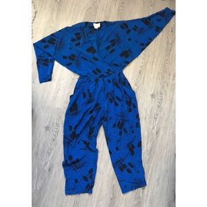 Silk Jumpsuit Romper 90s inspired geometric print